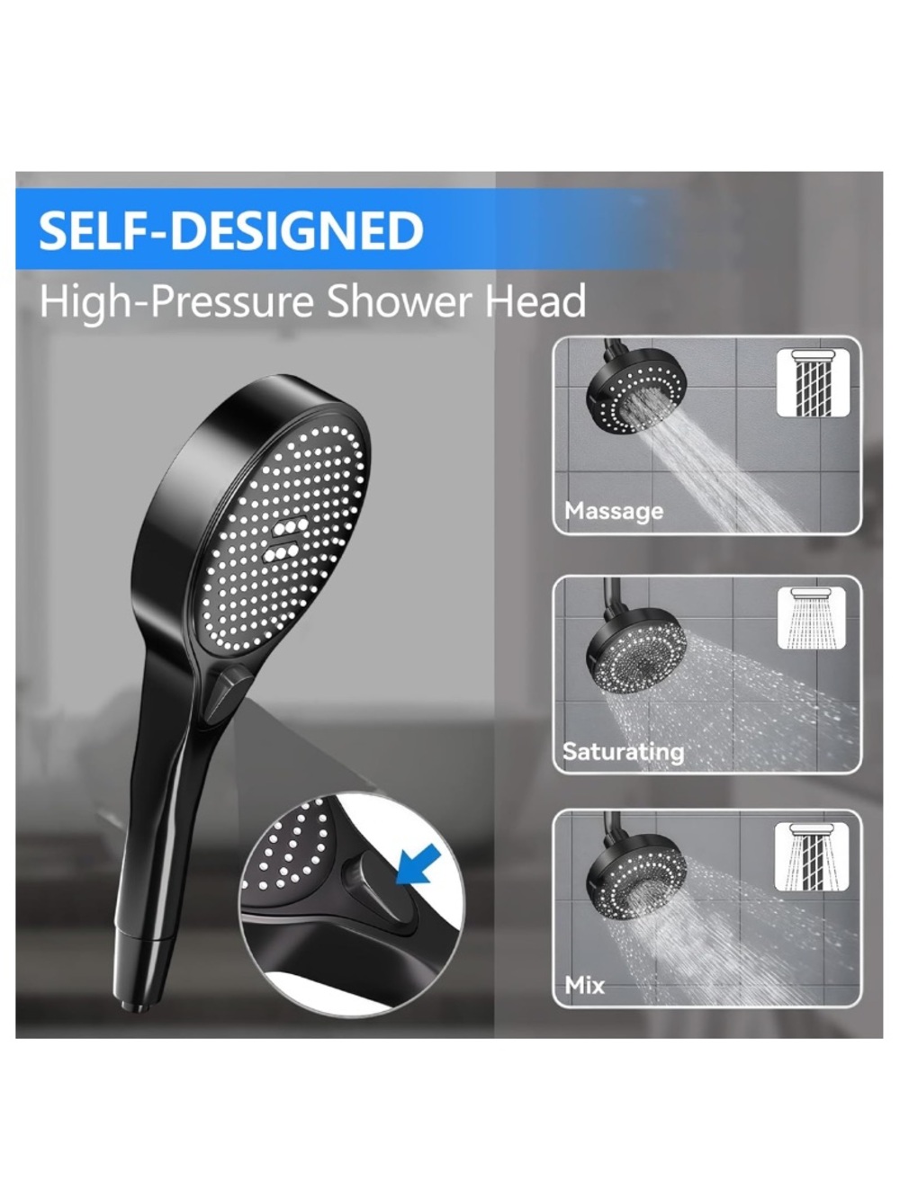 Dual Shower Accessories Adjustable Fits 2 Persons - Picture 4 of 7